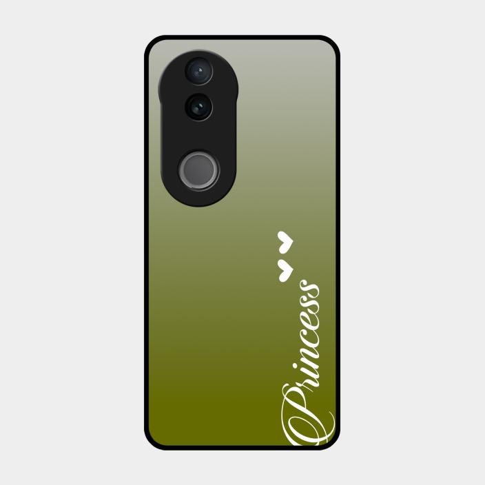 Customize Name Gradient Glass Case Cover Mint Green For Iqoo Z10R