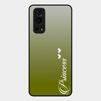 Customize Name Gradient Glass Case Cover Mint Green For Iqoo Z3 5G