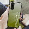 Customize Name Gradient Glass Case Cover Mint Green For iQOO - ShopOnCliQ
