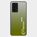 Customize Name Gradient Glass Case Cover Mint Green For Iqoo Z5 5G