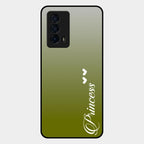 Customize Name Gradient Glass Case Cover Mint Green For Iqoo Z5 5G