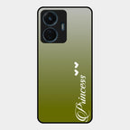 Customize Name Gradient Glass Case Cover Mint Green For Iqoo Z6 44W