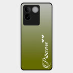 Customize Name Gradient Glass Case Cover Mint Green For Iqoo Z7 Pro 5G