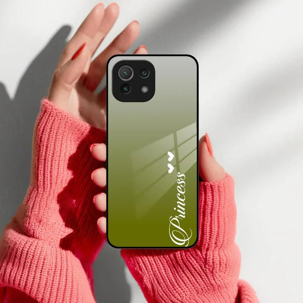 Customize Name Gradient Glass Case Cover Mint Green For Redmi/Xiaomi - ShopOnCliQ