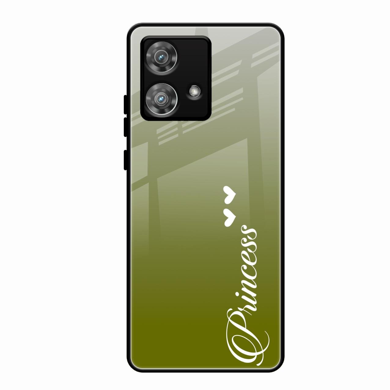 Customize Name Gradient Glass Case Cover Mint Green For Motorola Edge 40 5G