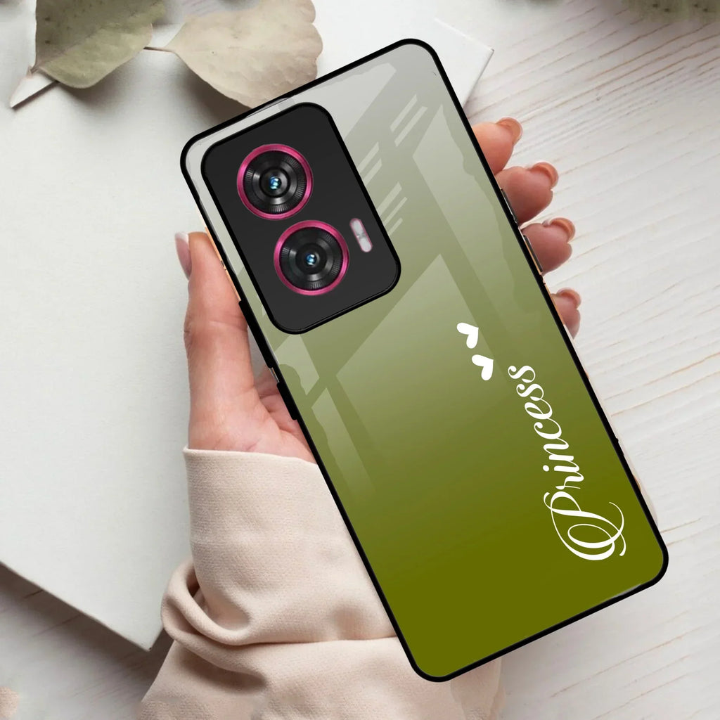 Customize Name Gradient Glass Case Cover Mint Green For Motorola - ShopOnCliQ