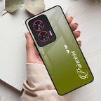 Customize Name Gradient Glass Case Cover Mint Green For Motorola - ShopOnCliQ