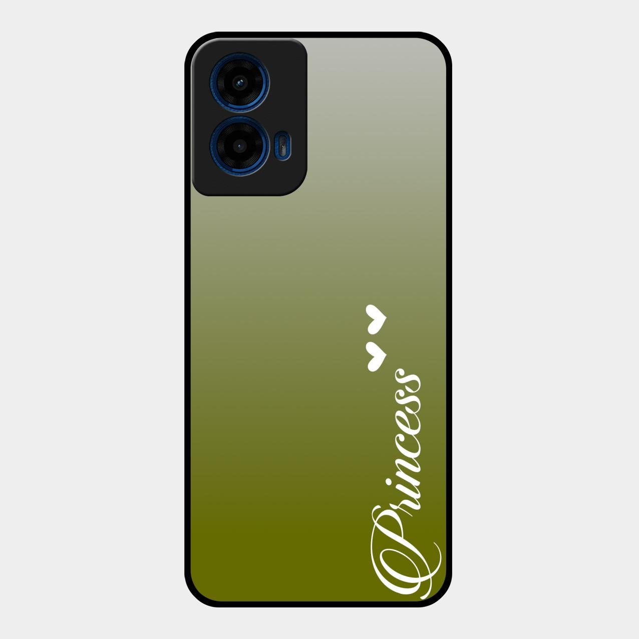 Customize Name Gradient Glass Case Cover Mint Green For Motorola G45 5G