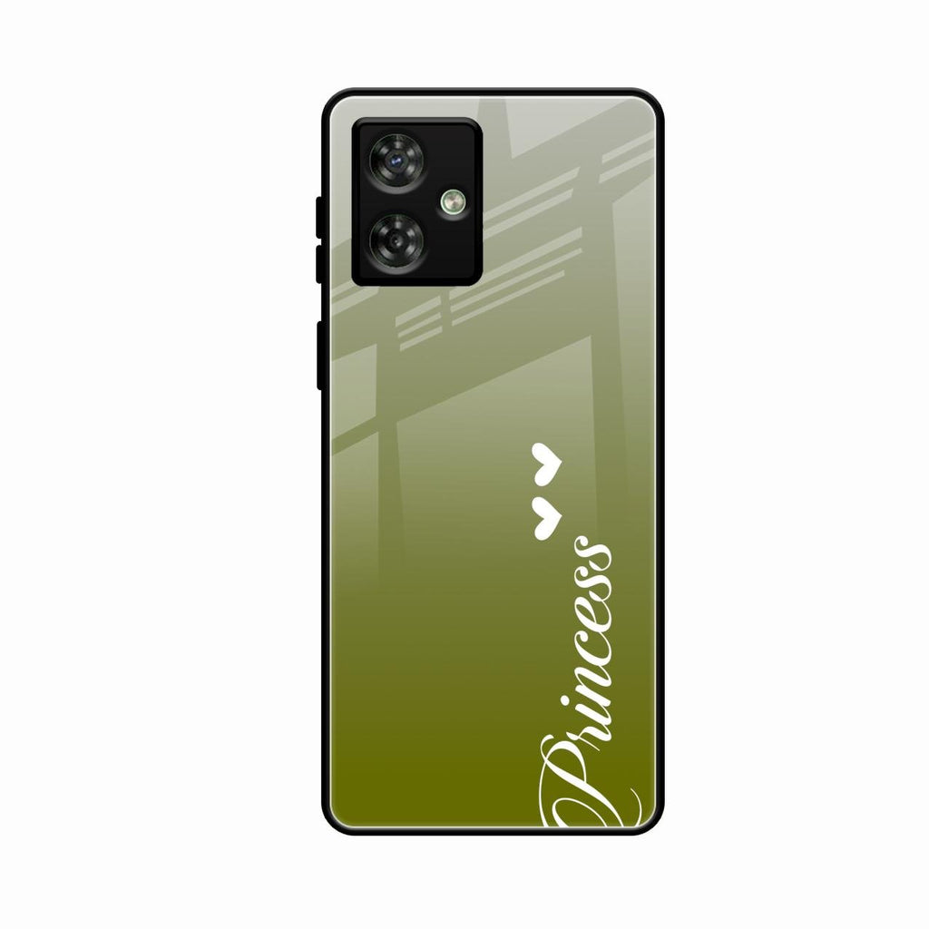 Customize Name Gradient Glass Case Cover Mint Green For Motorola G54 5G