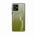 Customize Name Gradient Glass Case Cover Mint Green For Motorola G54 5G