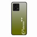 Customize Name Gradient Glass Case Cover Mint Green For Motorola g84 5G