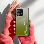 Customize Name Gradient Glass Case Cover Mint Green For Motorola - ShopOnCliQ
