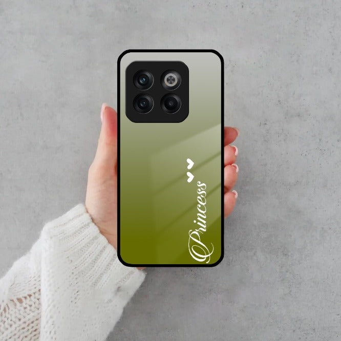Customize Name Gradient Glass Case Cover Mint Green For OnePlus