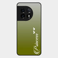 Customize Name Gradient Glass Case Cover Mint Green For Oneplus 11 5G