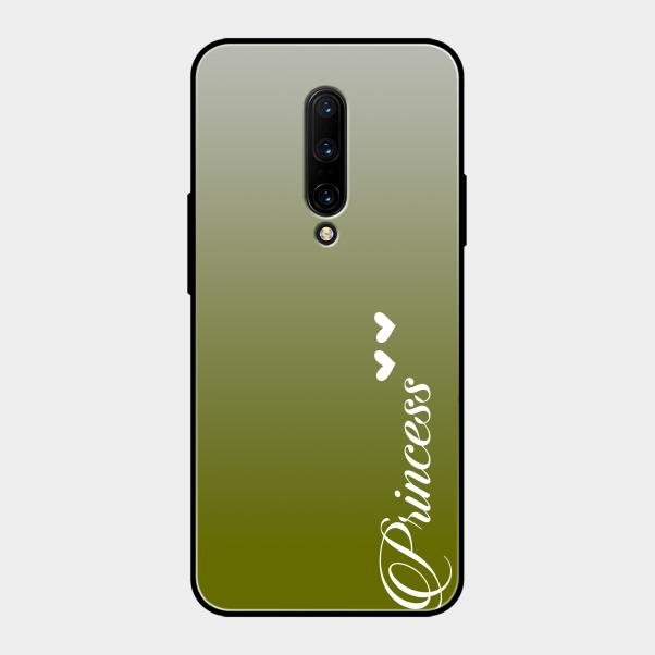 Customize Name Gradient Glass Case Cover Mint Green For Oneplus 7 Pro