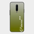 Customize Name Gradient Glass Case Cover Mint Green For Oneplus 7 Pro