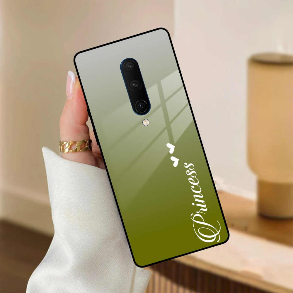 Customize Name Gradient Glass Case Cover Mint Green For OnePlus