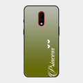 Customize Name Gradient Glass Case Cover Mint Green For Oneplus 7