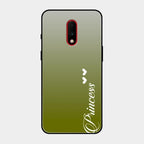Customize Name Gradient Glass Case Cover Mint Green For Oneplus 7
