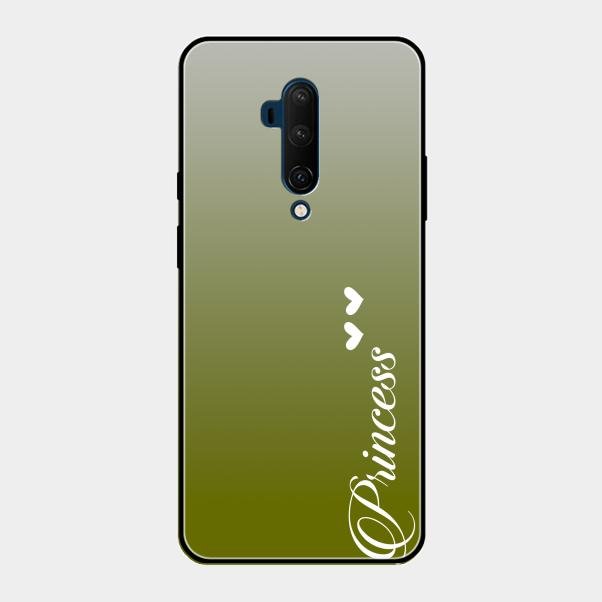 Customize Name Gradient Glass Case Cover Mint Green For Oneplus 7T Pro