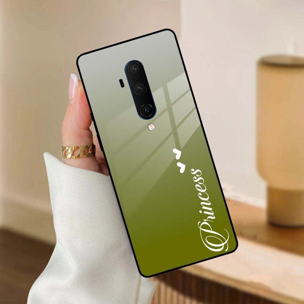 Customize Name Gradient Glass Case Cover Mint Green For OnePlus