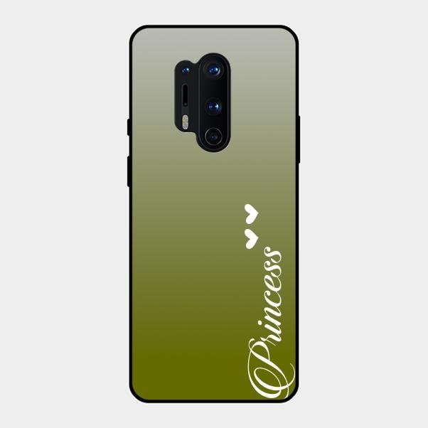 Customize Name Gradient Glass Case Cover Mint Green For Oneplus 8 Pro