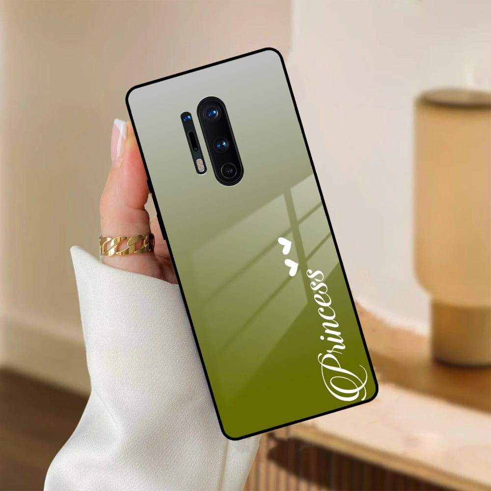 Customize Name Gradient Glass Case Cover Mint Green For OnePlus