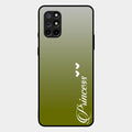 Customize Name Gradient Glass Case Cover Mint Green For Oneplus 8T