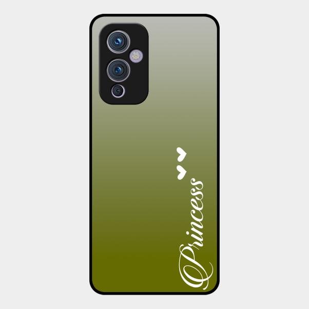 Customize Name Gradient Glass Case Cover Mint Green For Oneplus 9 5G