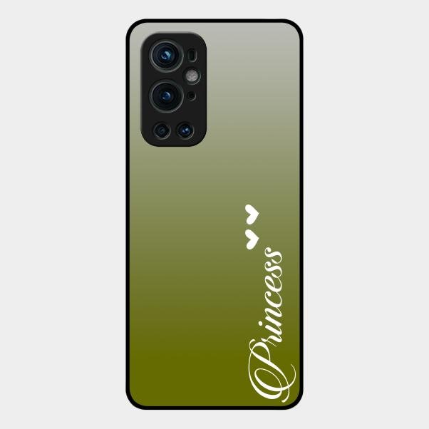 Customize Name Gradient Glass Case Cover Mint Green For Oneplus 9 Pro 5G