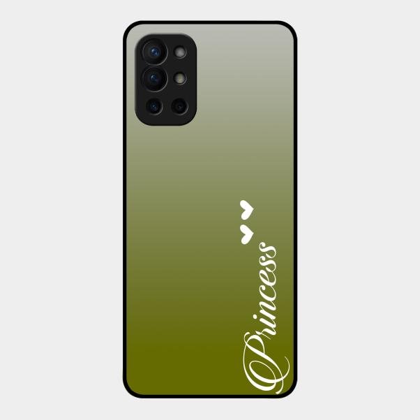 Customize Name Gradient Glass Case Cover Mint Green For Oneplus 9R 5G