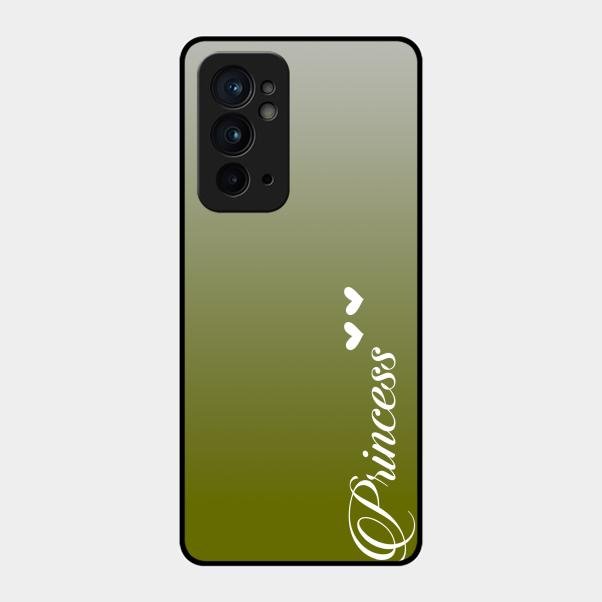 Customize Name Gradient Glass Case Cover Mint Green For Oneplus 9Rt 5G