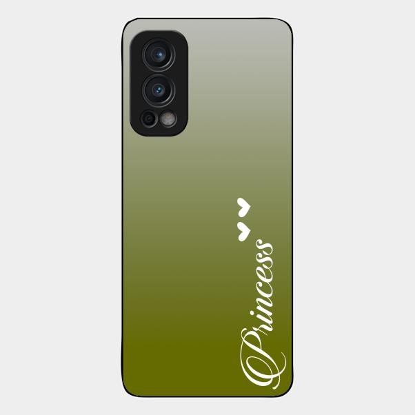 Customize Name Gradient Glass Case Cover Mint Green For Oneplus Nord 2 5G