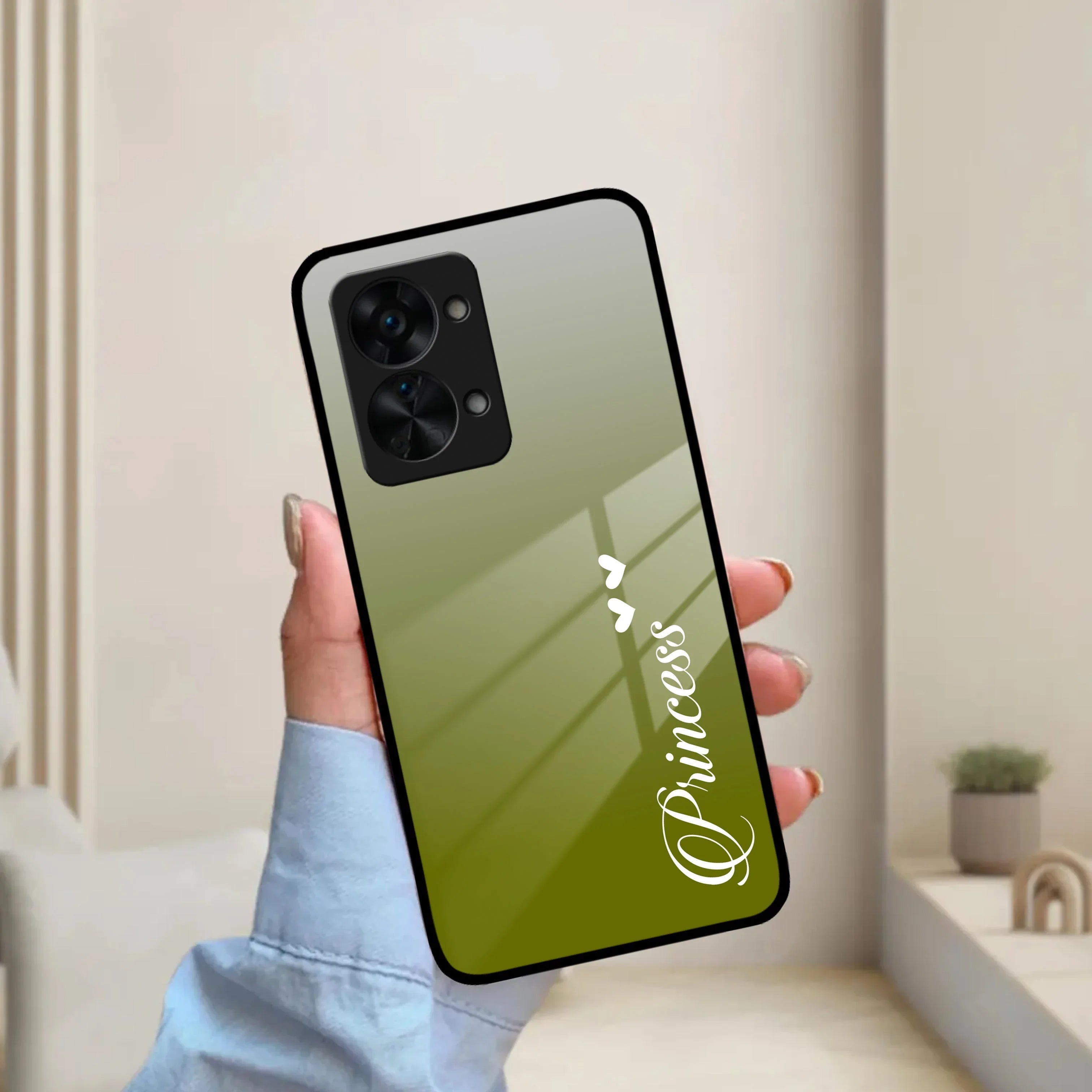 Customize Name Gradient Glass Case Cover Mint Green For OnePlus - ShopOnCliQ