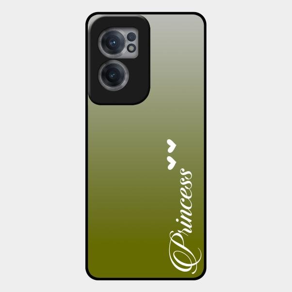 Customize Name Gradient Glass Case Cover Mint Green For Oneplus Nord Ce 2 5G