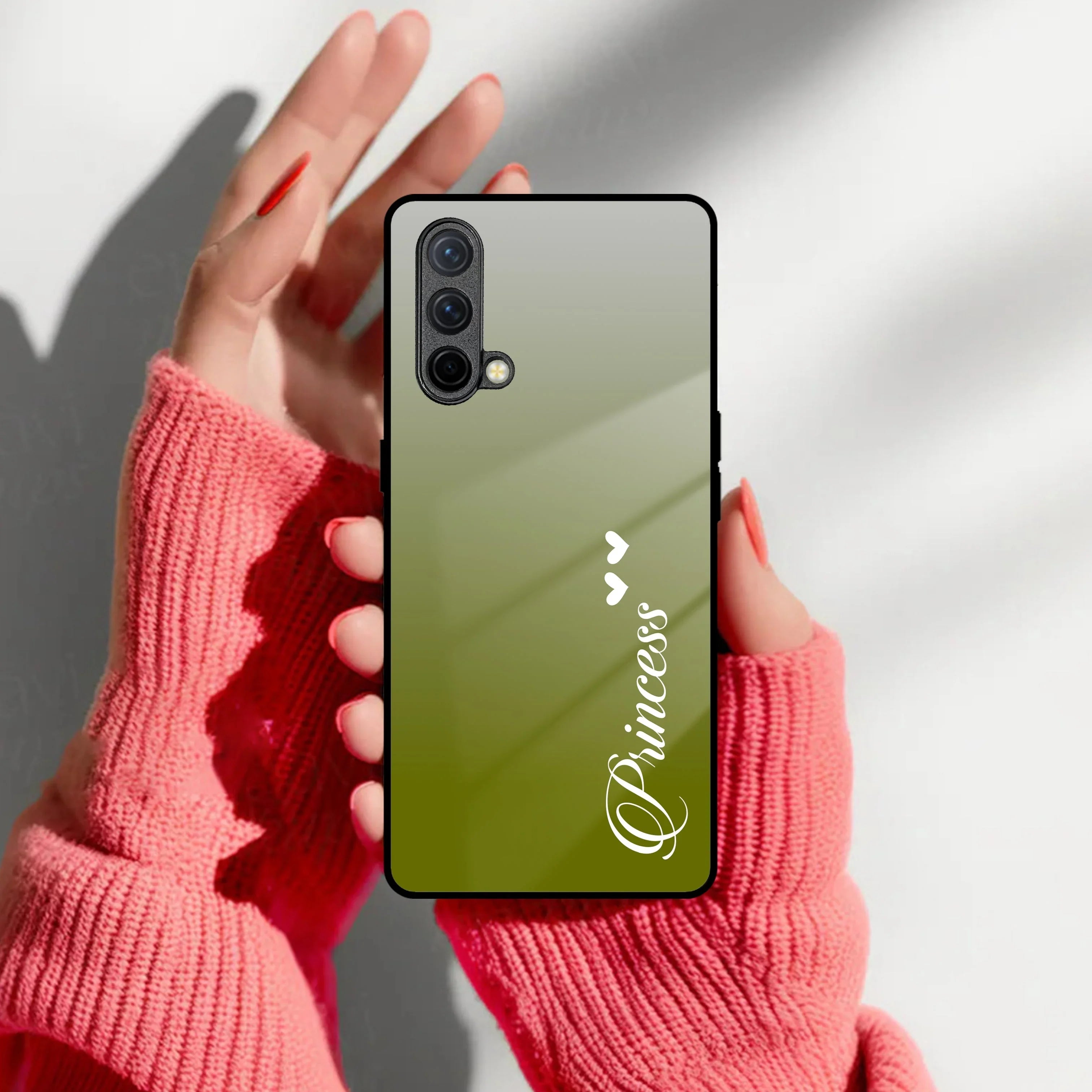 Customize Name Gradient Glass Case Cover Mint Green For OnePlus - ShopOnCliQ