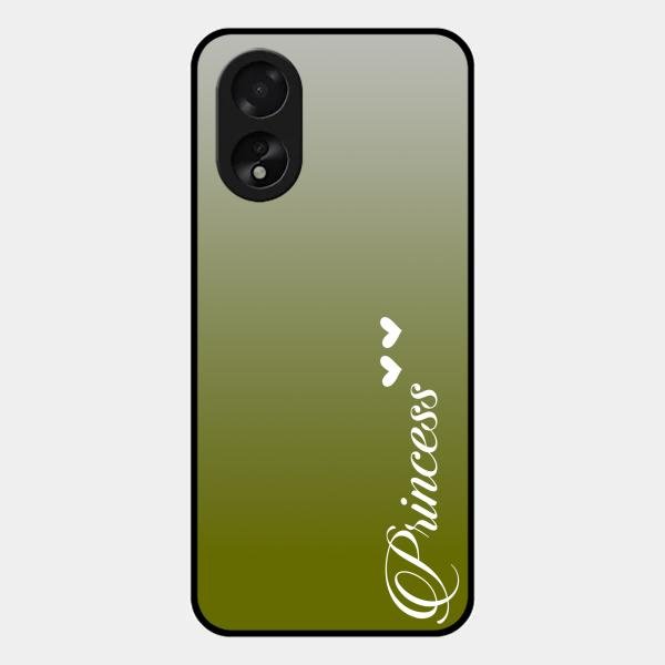 Customize Name Gradient Glass Case Cover Mint Green For Oppo A38