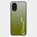 Customize Name Gradient Glass Case Cover Mint Green For Oppo A38