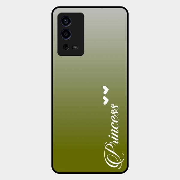 Customize Name Gradient Glass Case Cover Mint Green For Oppo A55