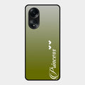 Customize Name Gradient Glass Case Cover Mint Green For Oppo A58