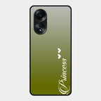 Customize Name Gradient Glass Case Cover Mint Green For Oppo A58