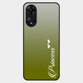 Customize Name Gradient Glass Case Cover Mint Green For Oppo A78 5G