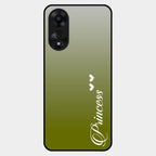 Customize Name Gradient Glass Case Cover Mint Green For Oppo A78 5G