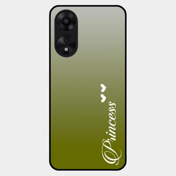 Customize Name Gradient Glass Case Cover Mint Green For Oppo A78 5G