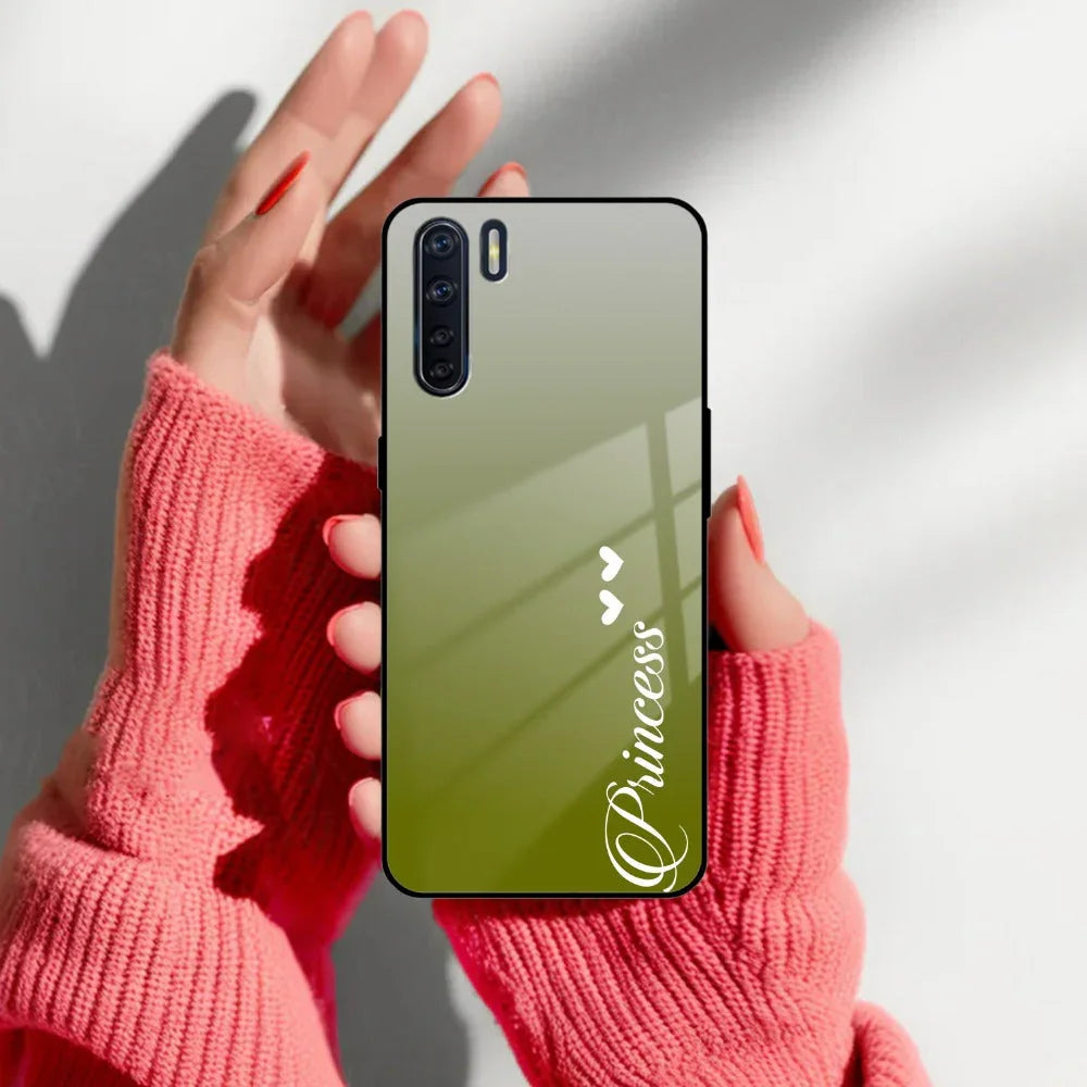 Customize Name Gradient Glass Case Cover Mint Green For Oppo - ShopOnCliQ