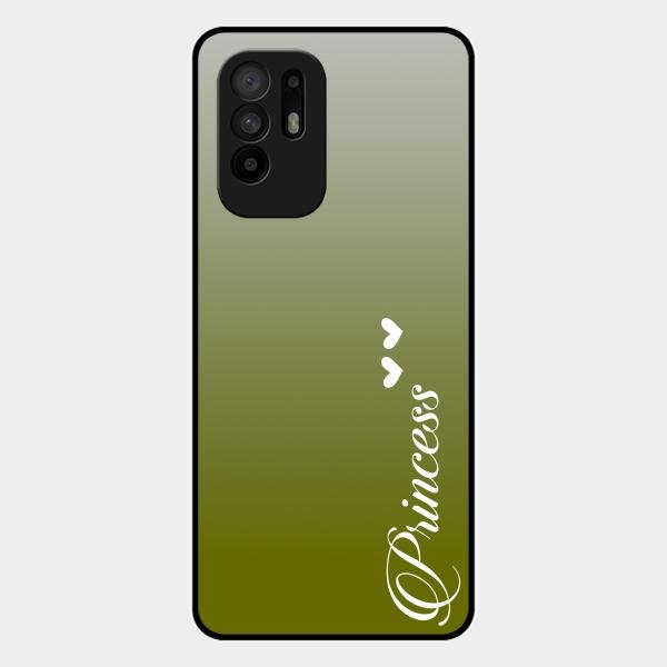 Customize Name Gradient Glass Case Cover Mint Green For Oppo F19 Pro Plus 5G
