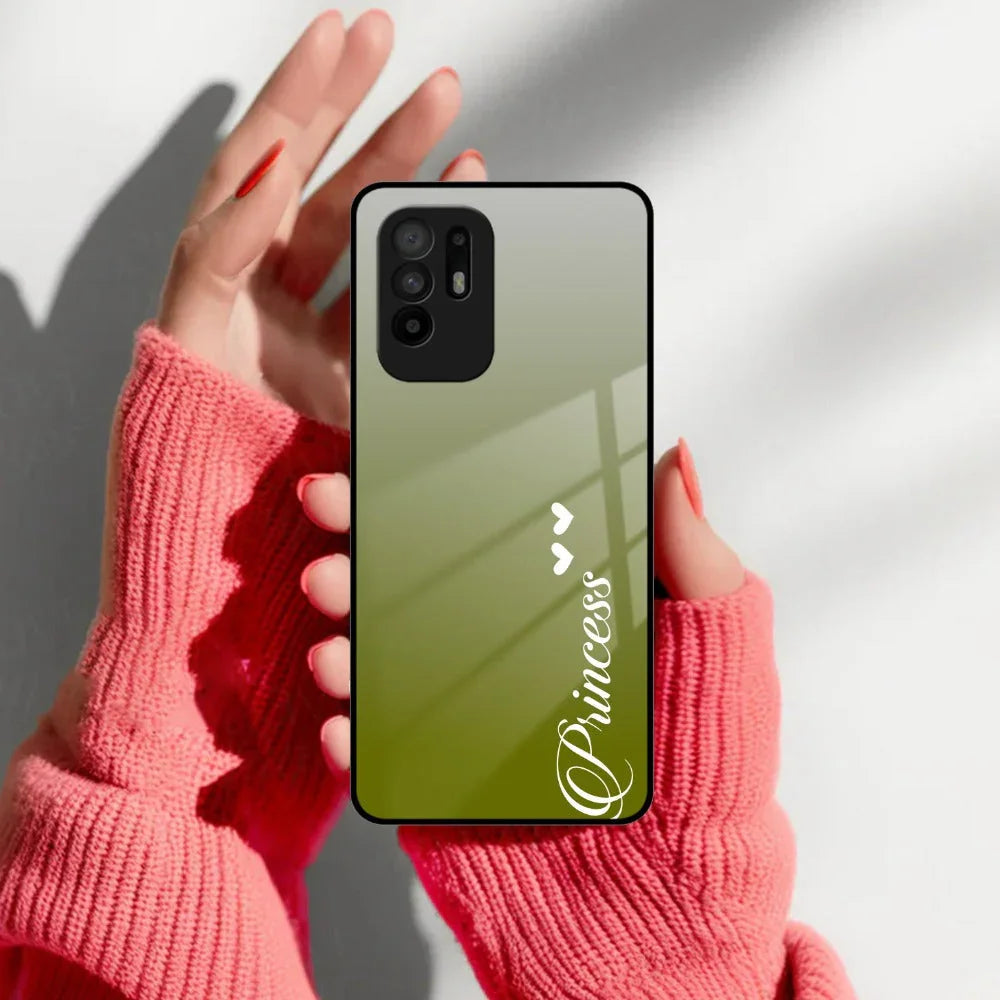 Customize Name Gradient Glass Case Cover Mint Green For Oppo - ShopOnCliQ