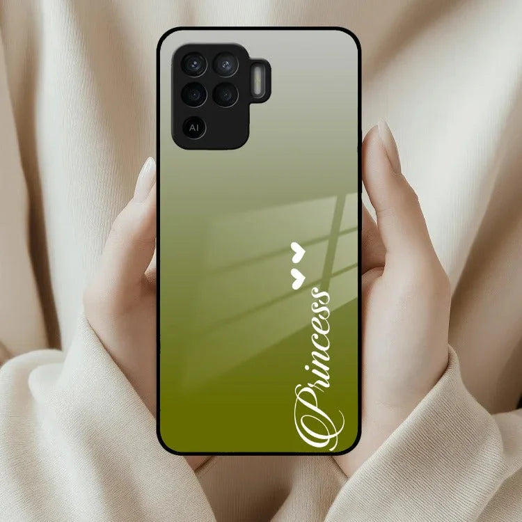 Customize Name Gradient Glass Case Cover Mint Green For Oppo - ShopOnCliQ