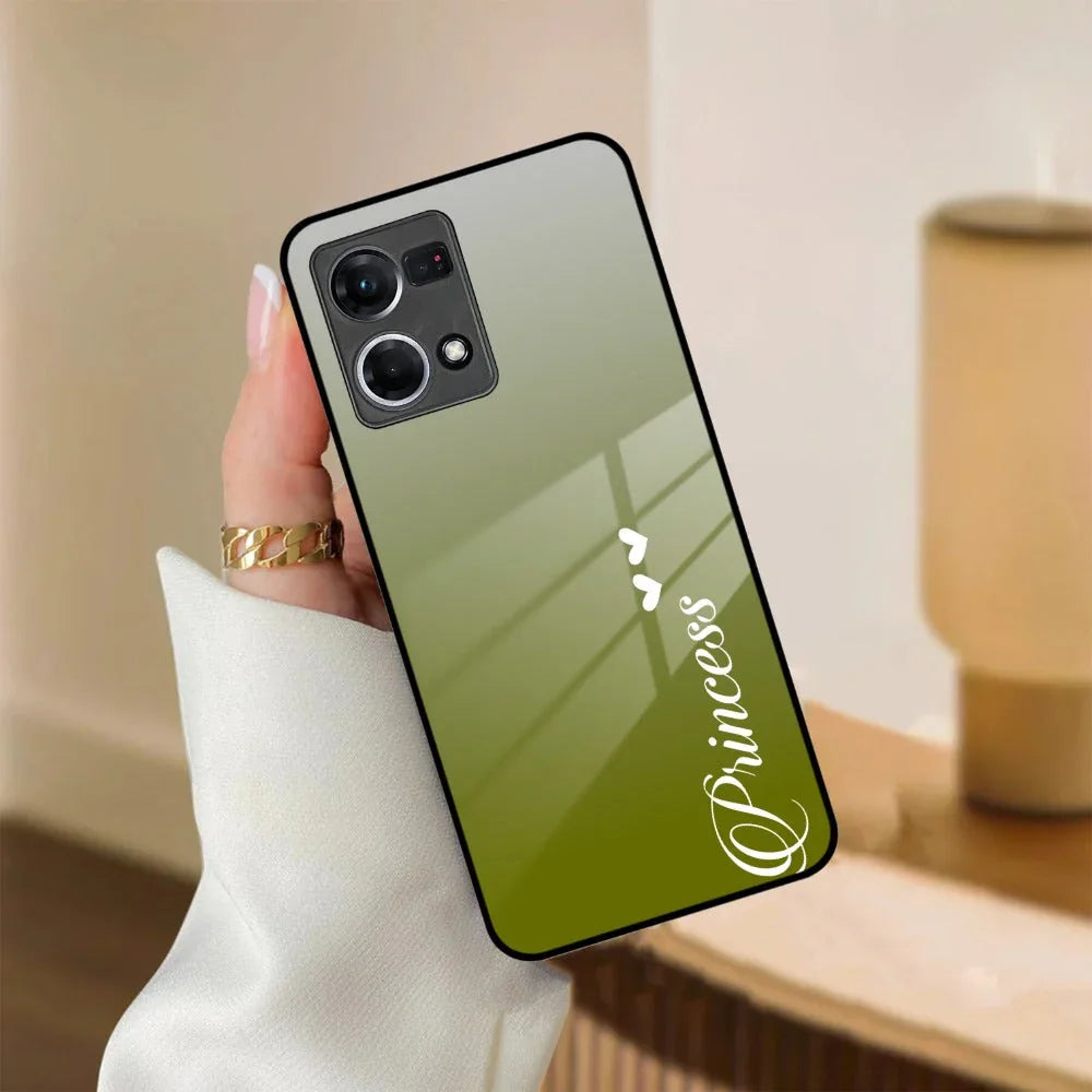 Customize Name Gradient Glass Case Cover Mint Green For Oppo - ShopOnCliQ