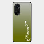 Customize Name Gradient Glass Case Cover Mint Green For Oppo F23 5G